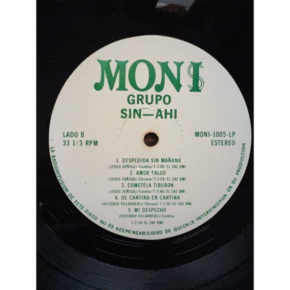 Grupo Sin-Ahi Self Titled 1983 LP Moni Records 1005 Discos Joey VG+ - Picture 7 of 7